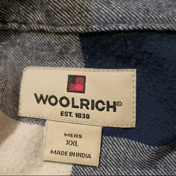 WOOLRICH Shirt, Long Sleeve Plaid Flannel Button Down, Size: XXL, 100% cotton - Picture 3 of 5